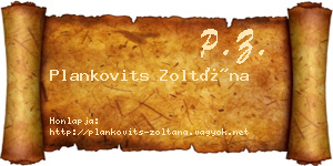 Plankovits Zoltána névjegykártya